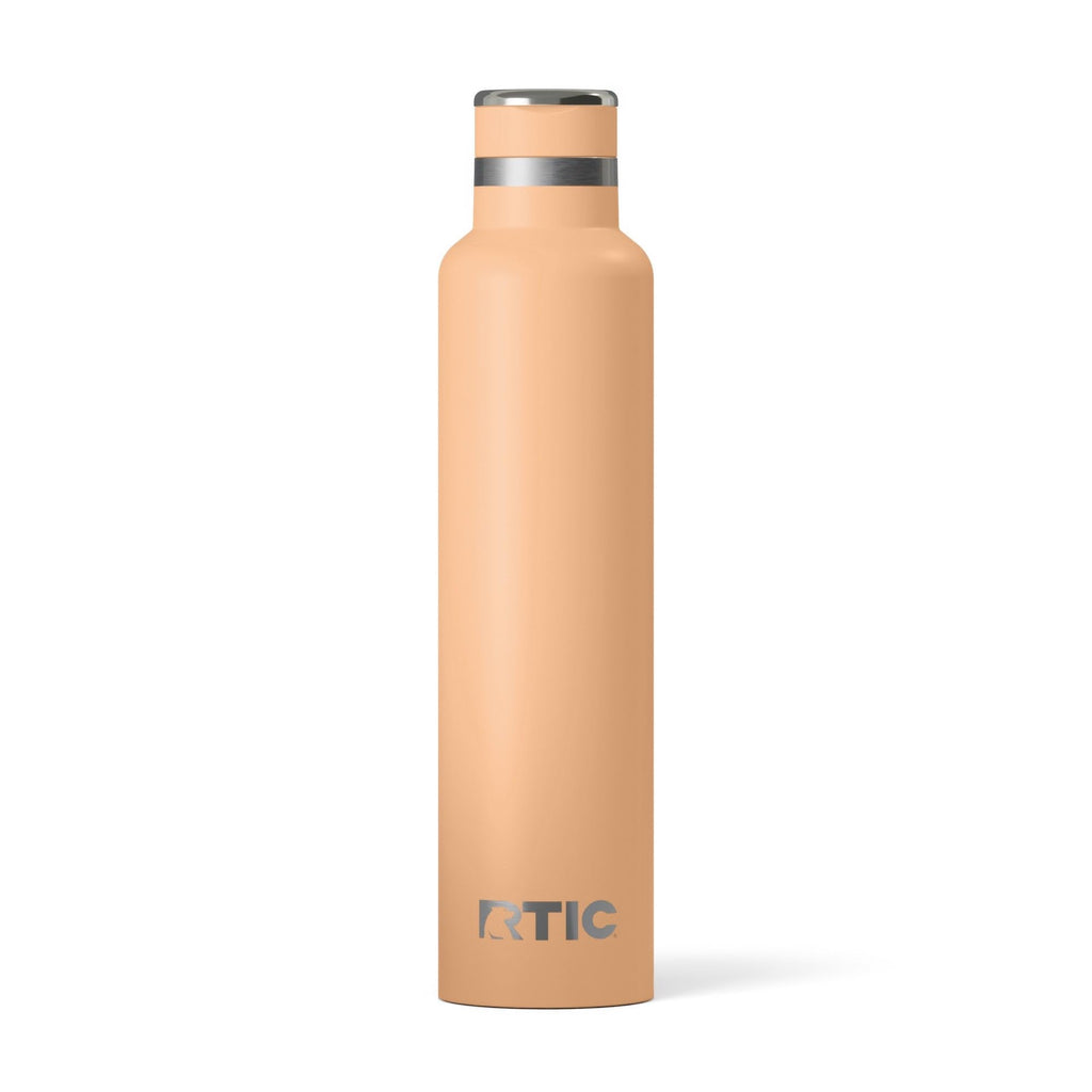 RTIC 26oz Journey Water Bottle Ceramic Lined Metal Stainless Steel Vacuum Insulated, BPA Free, Reusable, for Water, Hot and Cold Drinks, Travel, Sports, Camping, Peach Tea