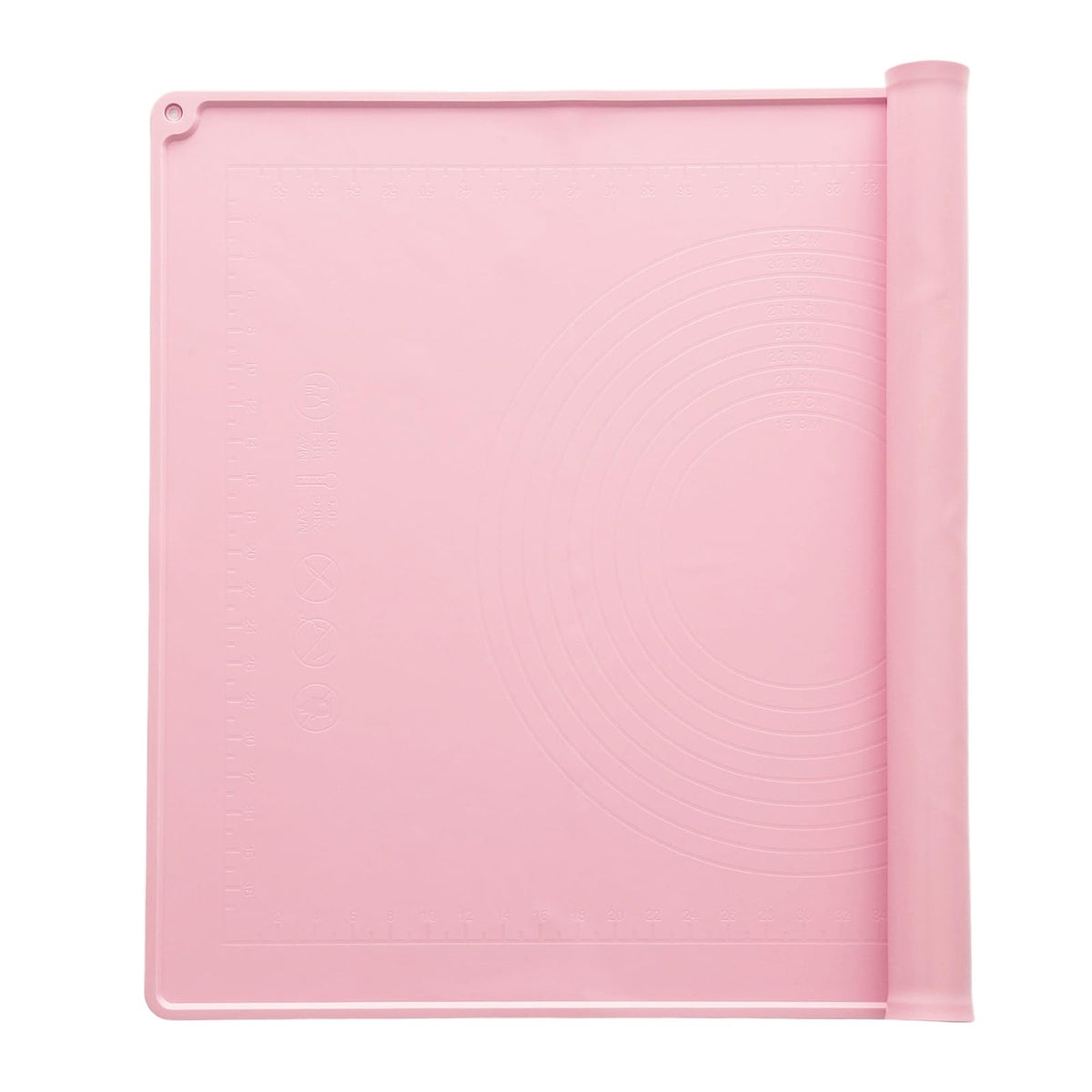 uxcell Silicone Pastry Mat, 19.7" x 15.8" Silicone Baking Mat with Measurements, Non-Stick Dough Rolling Mat for Making Pastry Cookies Bread Pizza Pink