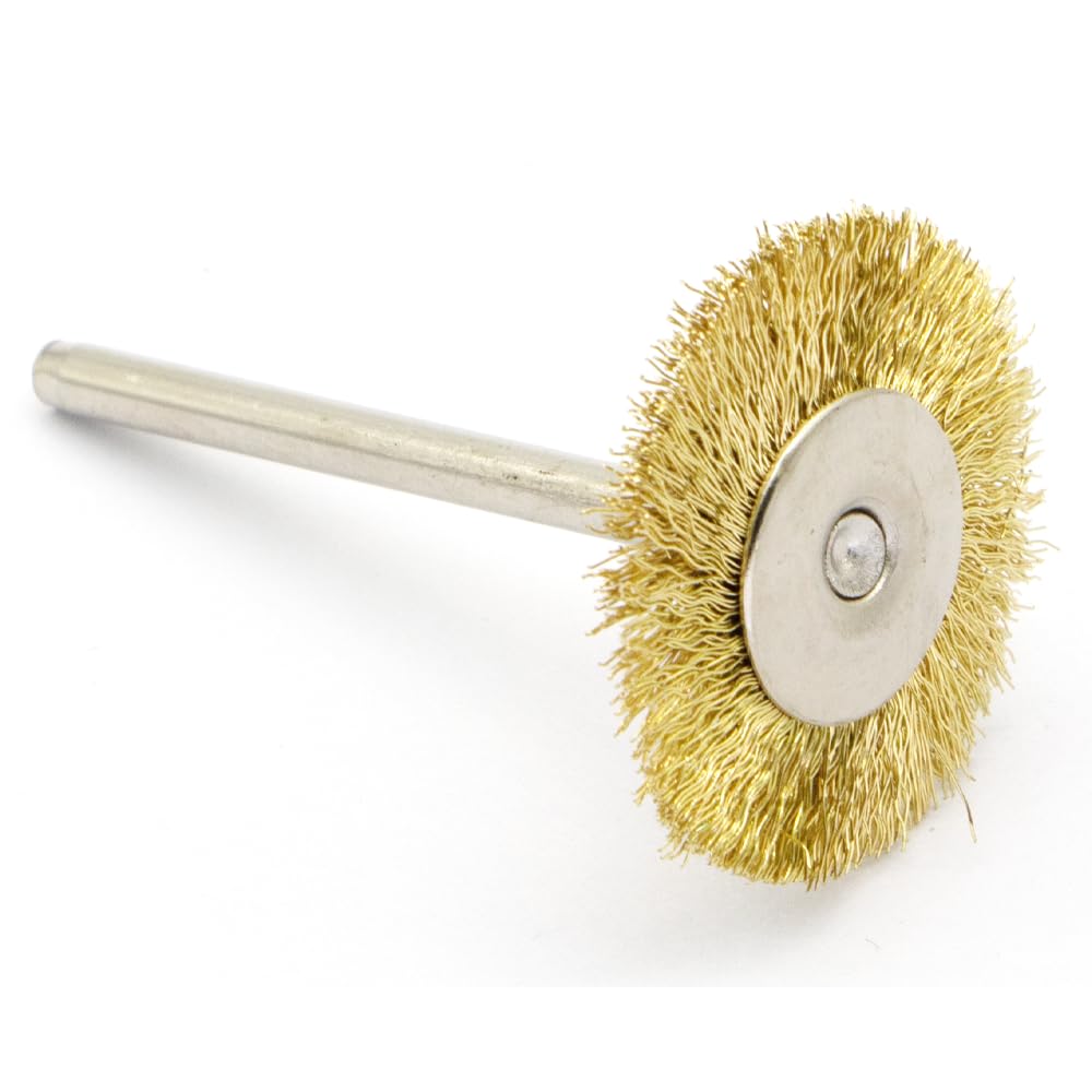 45-Piece Brass Wire Brush Set - Metal Rust Removal, Polishing, Cleaning - 1/8″ (3mm) Shaft - Removes Burrs, Dust, and Oxide Layer - Handles Rough Surfaces - Rotary Tool Accessories