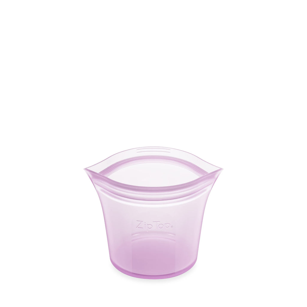 Zip Top Reusable Food Storage Bags | Medium Cup [Lavender] | Silicone Meal Prep Container | Microwave, Dishwasher and Freezer Safe | Made in the USA