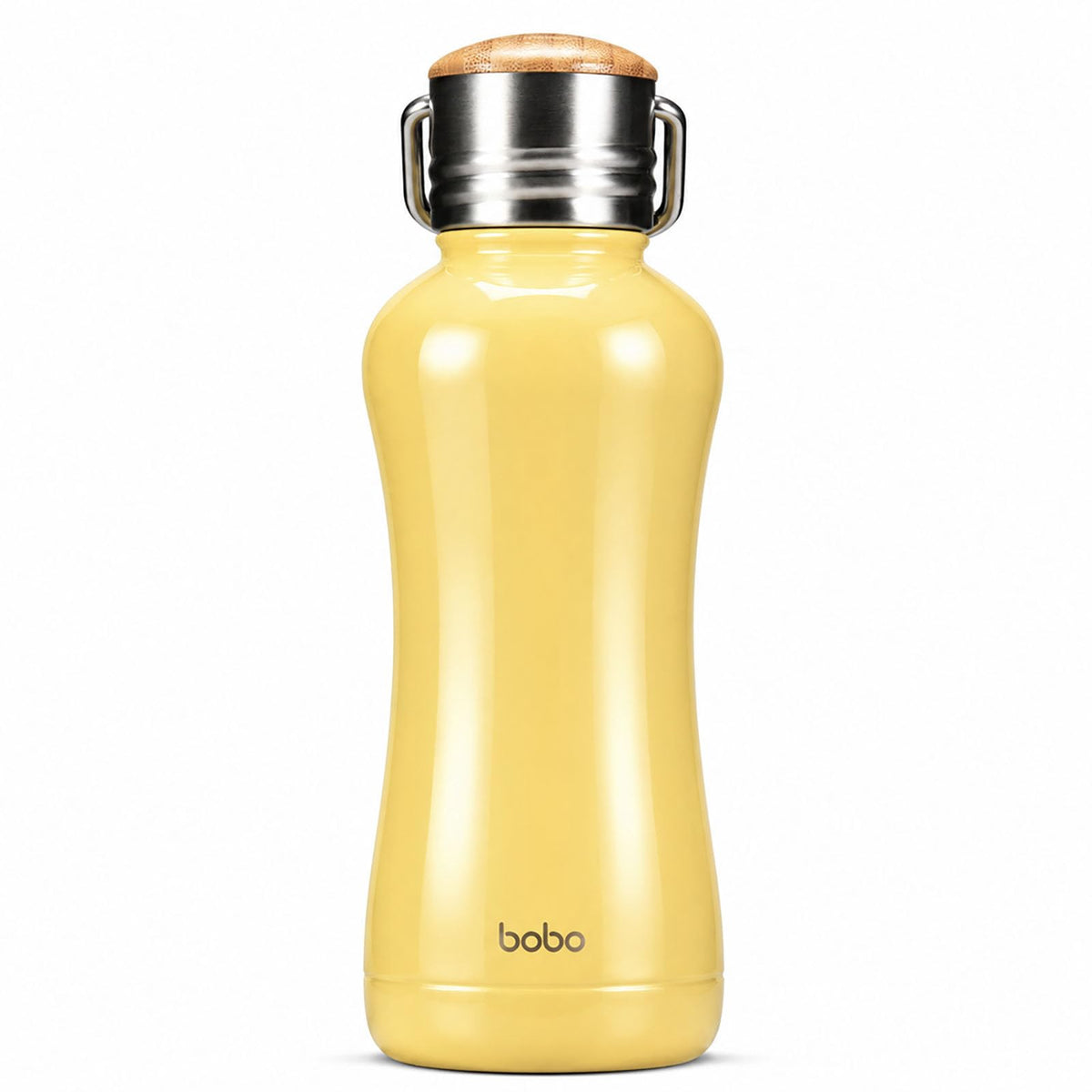 YOHKOH Mini Insulated Water Bottle With Bamboo Lid - 11.8oz Small Vacuum Insulated Water Bottle for Women Kids, 12 Hrs Hot & 24 Hrs Cold Stainless Steel Thermos Leak-Proof BPA-Free (11.8oz,White)
