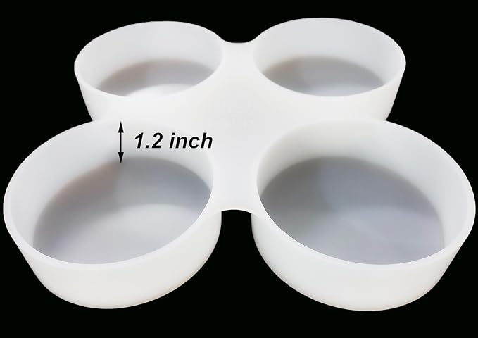 【300+ Design Optional】 Fuehbur 4 inch 4-Circles Car Freshie Mold, Four-Circle Round in 4 Cavity Silicone Soap Resin Molds, Super-Large Mould