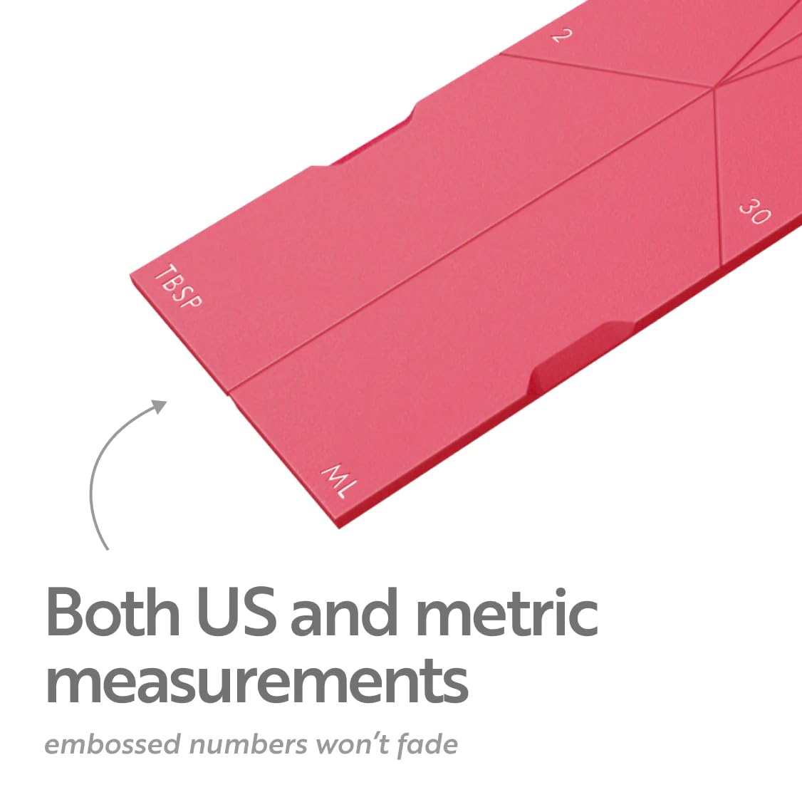 POLYGONS - Original Flat 3-in-1 Folding Measuring Spoons | 2 Spoons fold into 6 Sizes | Magnetic | DuraBend Tech lasts 100k+ folds | LeakProof for Wet & Dry | Gift Packaging | Baking/Cooking (Pink)