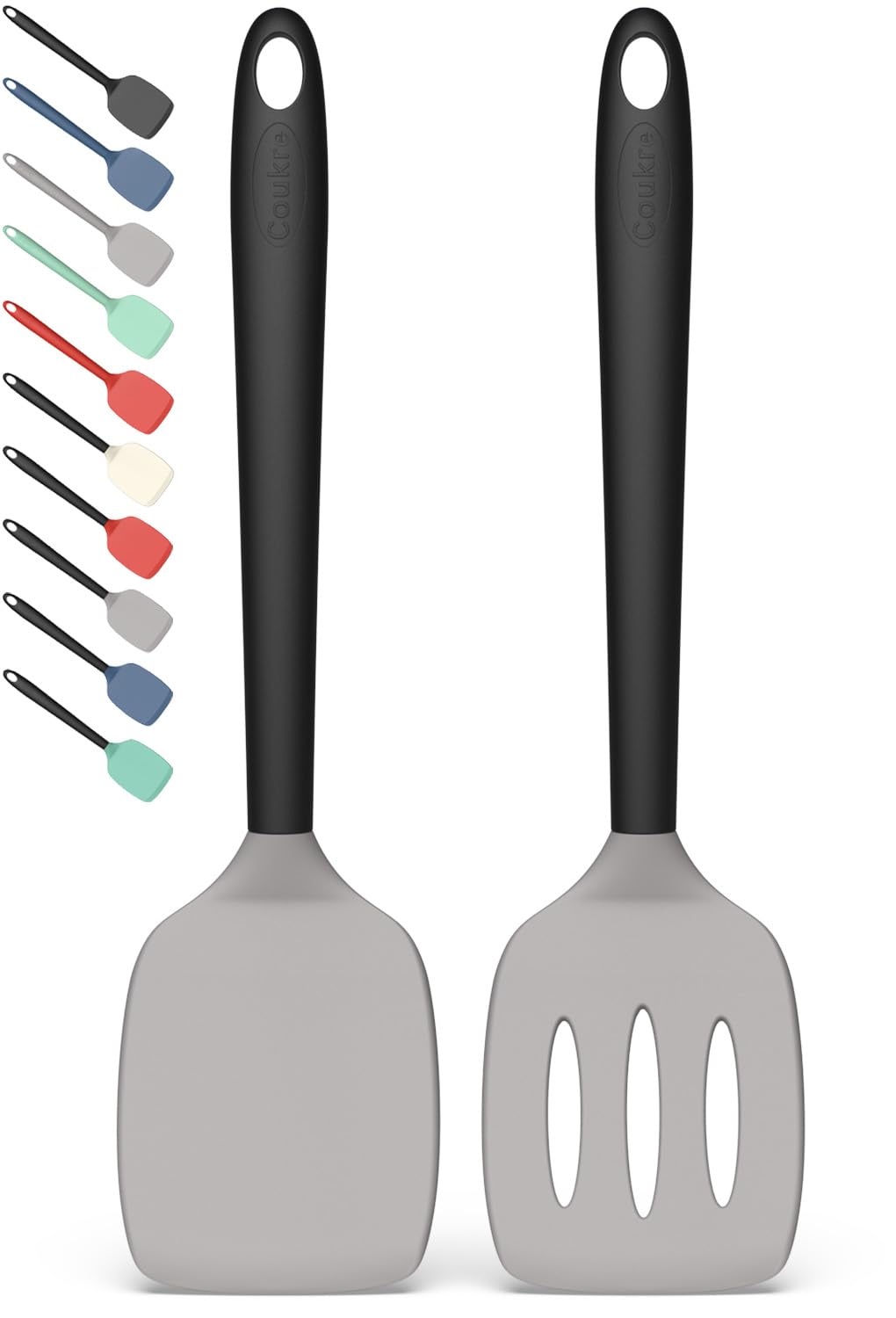 Coukre 2 Pack Silicone Spatula Set,High Heat Resistant, BPA-Free