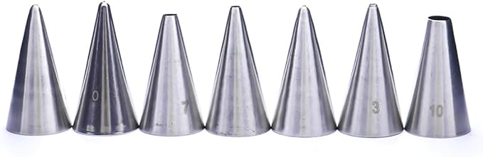 Cake Decorating Set, 7 Pieces Stainless Steel Icing Piping Nozzles Tips Kit - Christmas Holiday Birthday Anniversary Wedding Cupcakes Cakes Cookies Dessert Candy Pastry DIY Making Tools #6