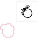 Diamond wedding Cookie cutter and stencil set Baking stencils and cutters bundle DIY bakery decorating kit Cookie cutter with stencils Icing stencil and cookie cutter combo(Diamond)