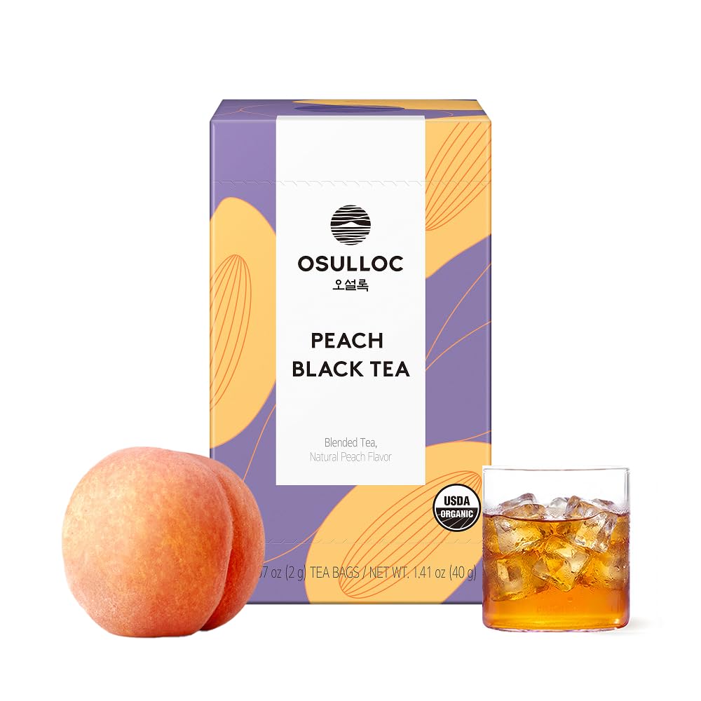 OSULLOC Tangerine Tea (Fresh Jeju Tangerine Flavor), Iced tea bags Fruit tea Blend, Premium Teabags from Jeju Island, 20 count