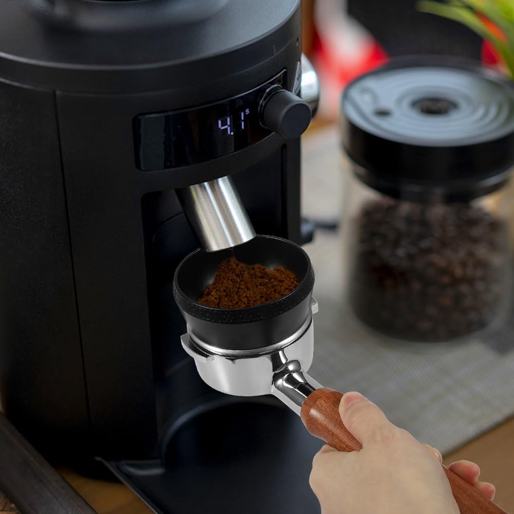 PAMISO Magnetic Dosing Funnel, 53mm Espresso Dosing Funnel Aluminous Alloy Compatible with Breville 53mm Bottomless Portafilter