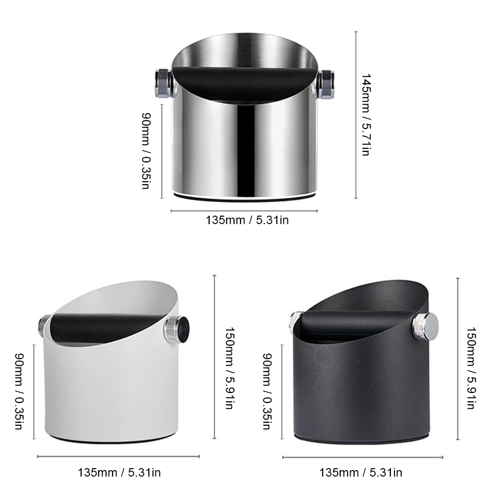 Ompellus Espresso Knock Box, Stainless Steel Coffee Puck Knock Box (Black)