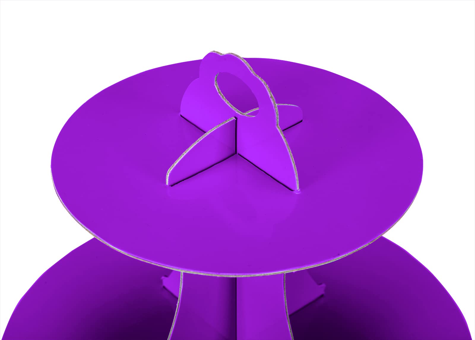 YLDW Cupcake Stand 2Pcs, 3-Tier Cupcake Stand Display, Cardboard Cup Cake Tower Stand, Disposable Dessert Stand for Birthday Tea Party Baby Shower Treat Decorations, Purple