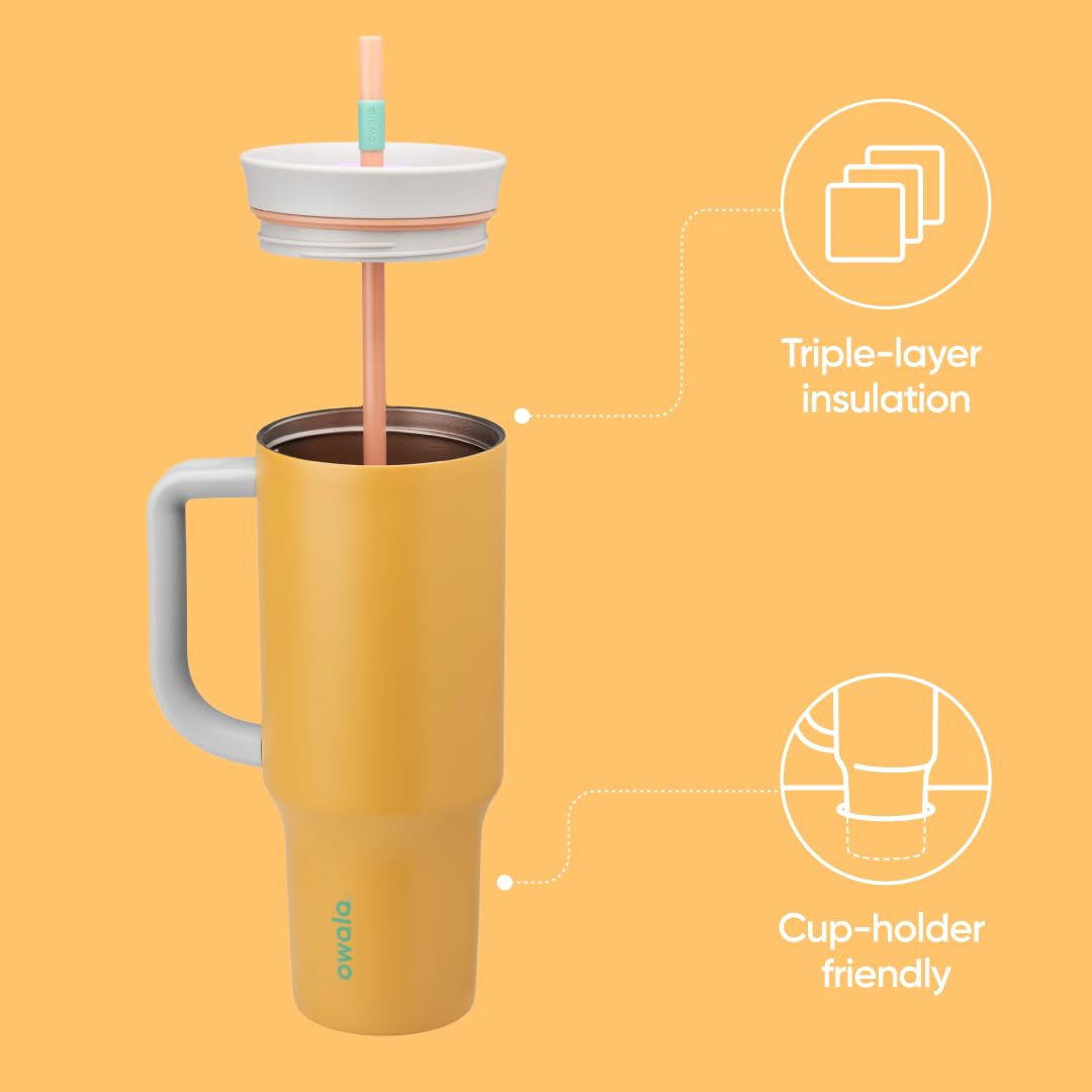 Owala Tumbler Stainless Steel Water Bottle 40 oz Tropical