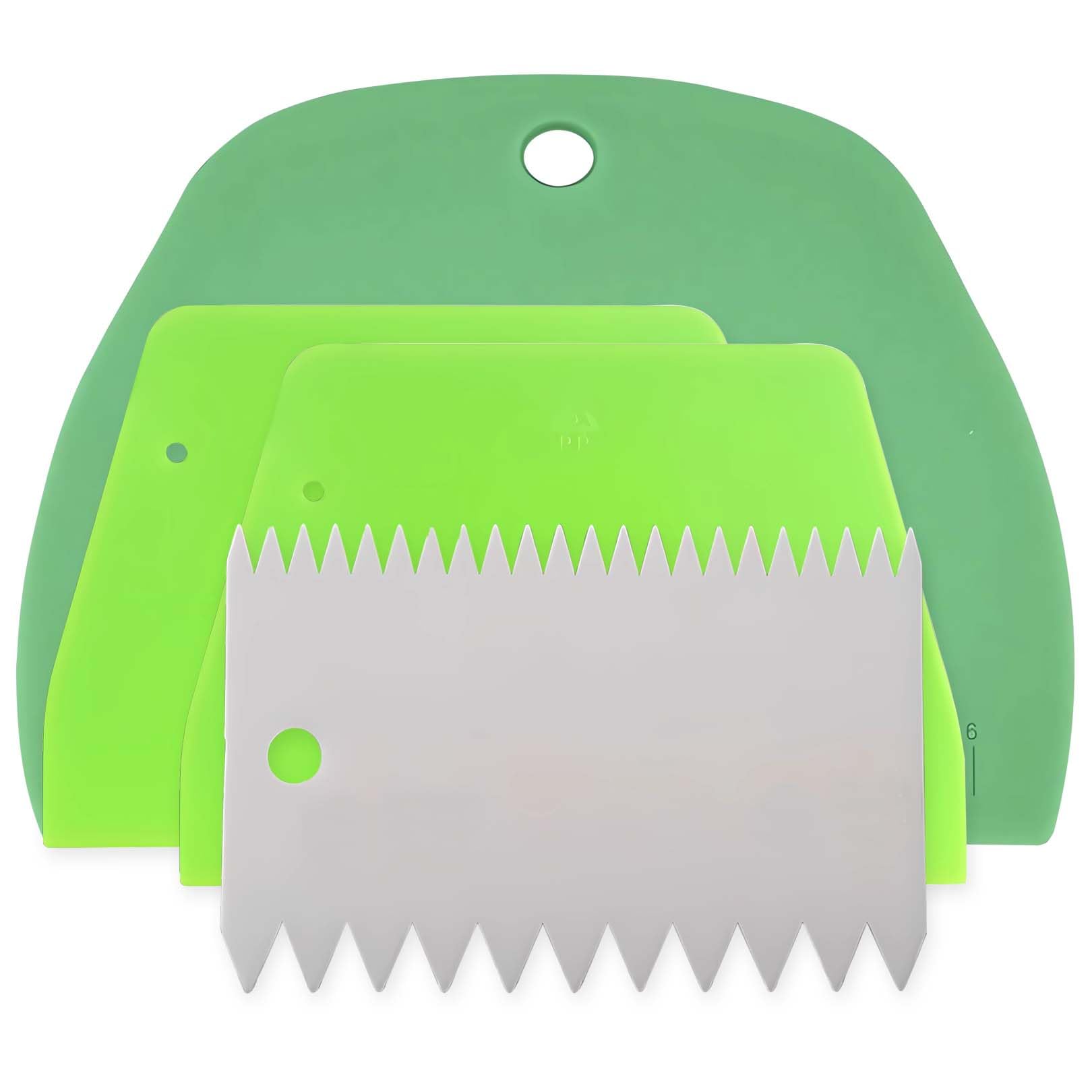 MMYQXI Dough Scraper Plastic Bench Scraper, Dough Scraper Tool Dough Cutter, Flexible Bench Scraper for Making Bread Pizza, 4 PCS