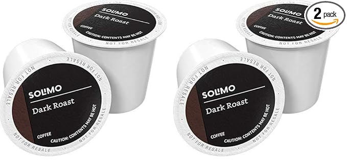 Amazon Brand - Solimo Coffee Pods, Dark Roast, Compatible with Keurig 2.0 K-Cup Brewers, 24 Count (Pack of 2)