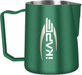 IKAPE Espresso Milk Pitcher, Espresso Steaming Pitcher with Sharp Spout for Espresso Barista Tool, 20.3 oz / 600ml Milk Frothing Jug (Light Green)
