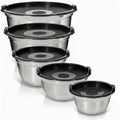 WHYSKO Stainless Steel Mixing Bowls with Lids, 5-Piece Nesting Set
