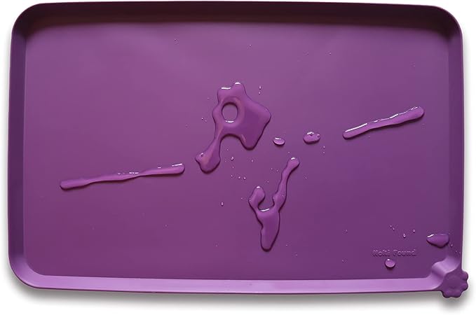 Hoki Found XX-Large Silicone Pet Feeding Mats - Non Slip Cat Dog Bowl Mats - Waterproof for Carpet - Dark Olive — 19" x 12"