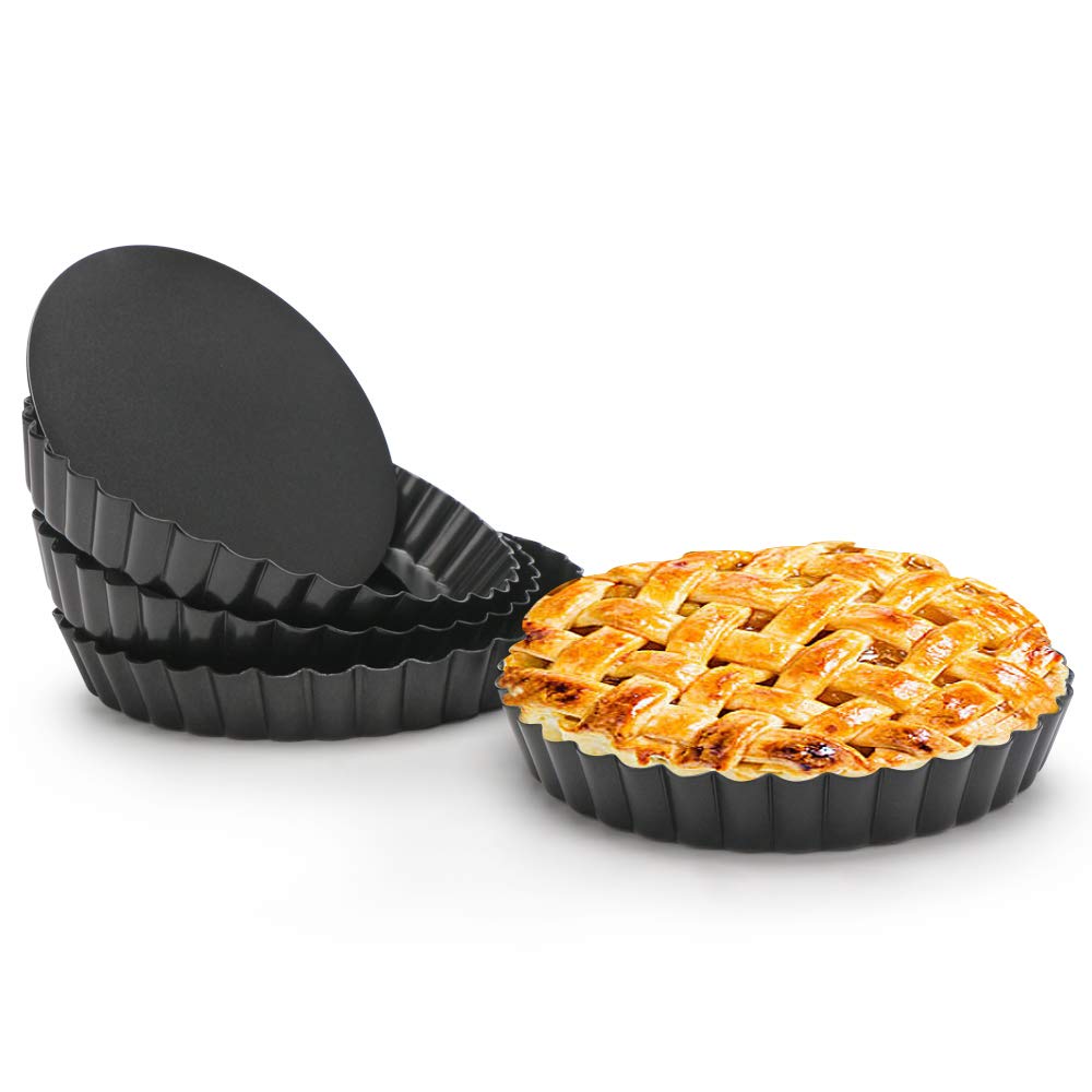 Beasea Tart Pan 9 Inch Removable Bottom, Non Stick Tart Pan with Removable Bottom Round Pie Pan for Baking