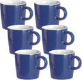 homEdge Mini Procelain Espresso Cup, 4 Ounces / 120 ml Tiny Ceramic Coffee Mugs Demitasse for Espresso, Tea- Set of 6, Navy