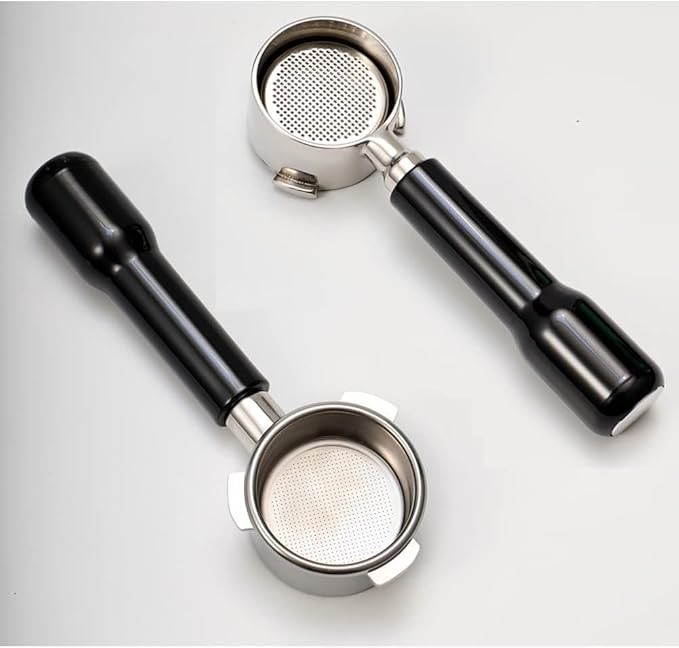 51mm 3 Ears Bottomless Portafilter for Delonghi Dedica EC680/EC685/EC785/EC820/EC850/EC860 SMEG Espresso Coffee Machine, Stainless Steel Basket Included ABS Handle Black