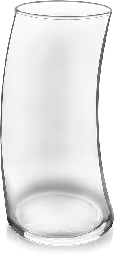 Libbey Swerve Drinking Glasses Set of 16, Dishwasher Safe, Chip Resistant Everyday Drinking Glasses, Fun and Edgy Set of Glasses for Special Events
