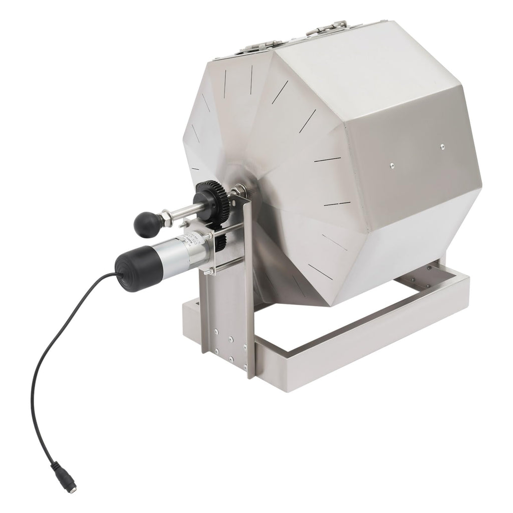 14.5L Coffee Roaster, Stainless Steel Electric Coffee Bean Roaster with Speed Controller 5-45 RPM, 14W Motor, Auto-matic Drum Type Nuts Coffee Bean Baking Machine, Home and Commercial Use Silver