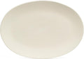 over&back Coupe Stoneware Serving Platter - Elegant 1-Piece Oval Serving Platter to Complete Your Kitchen Set - 16.4" x 11.5" - Semi-Matte Ivory
