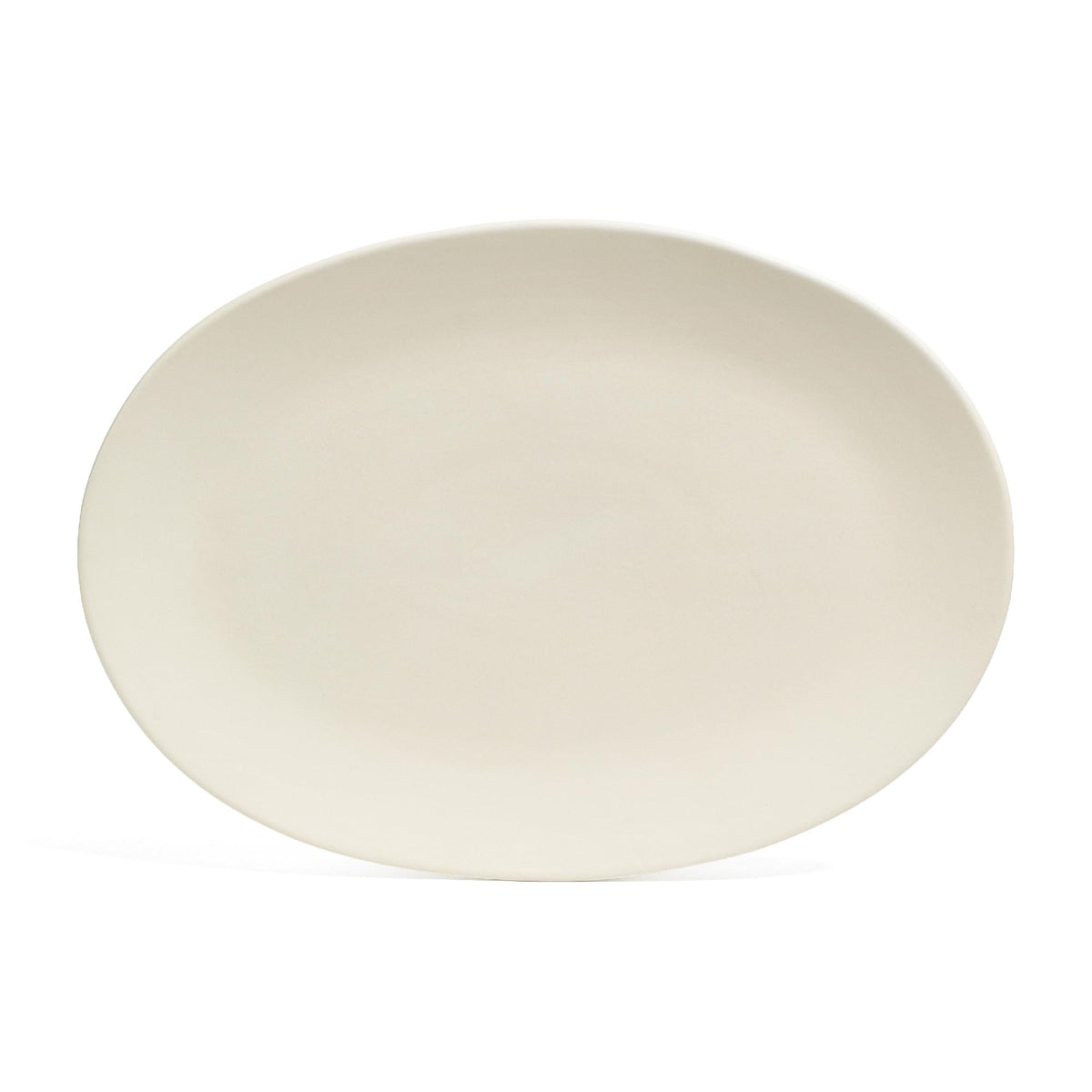 over&back Coupe Stoneware Serving Platter - Elegant 1-Piece Oval Serving Platter to Complete Your Kitchen Set - 16.4" x 11.5" - Semi-Matte White