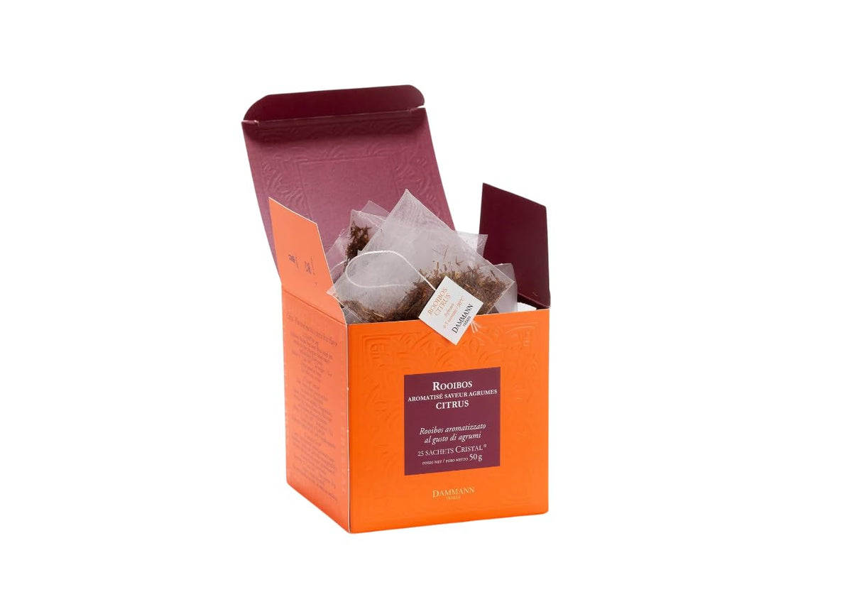 Dammann Freres Satchets, Carcadet Provence Tea Bags, Premium Gourmet French Herbal Tea, Blend Hibiscus, Apricot, Peach Flavors, 20 Count (Single Pack)