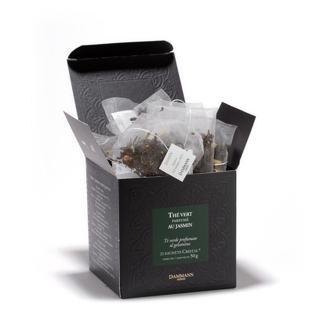 Dammann Freres Satchets, Carcadet Provence Tea Bags, Premium Gourmet French Herbal Tea, Blend Hibiscus, Apricot, Peach Flavors, 20 Count (Single Pack)