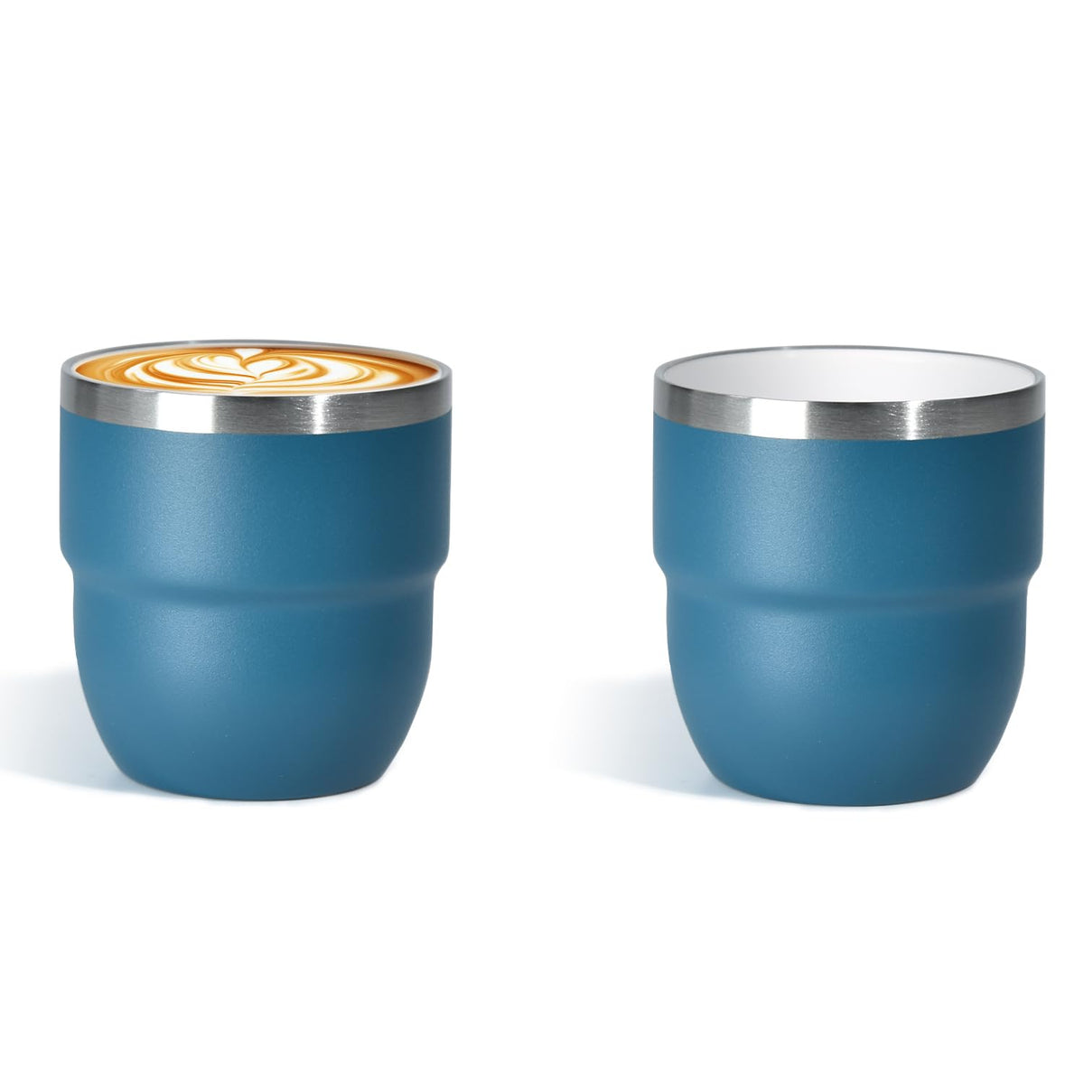 CHLJAR Espresso Cups, 6oz Insulated Espresso Cup Set of 2, Espresso Shot Cups, Stainless Steel Espresso Glasses, Stackable Mini Tumbler, Small Cup for Coffee