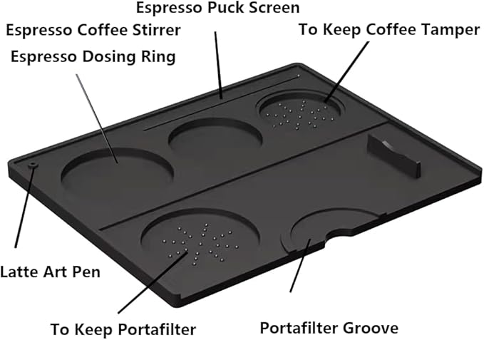 Coffee Tamper Mat Silicone Corner Tamping Mat (Pro)