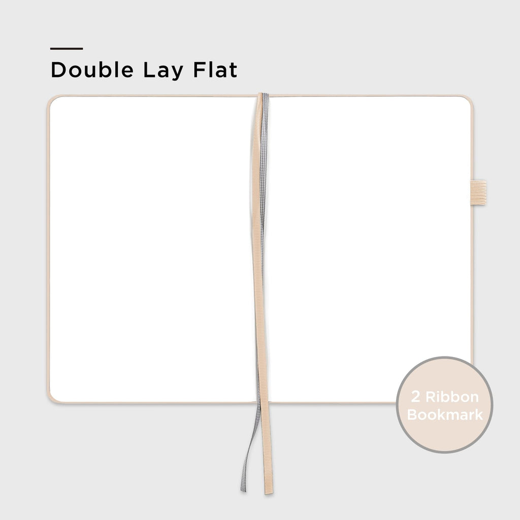 &And Per Se Blank Sketch Notebook, A5 Hardcover, 160 Pages 100gsm Thick Paper, Unlined Journal for Drawing, Doodling, Hand Lettering – Creative Gift for Artists, Designers, Writers (Light Apricot)
