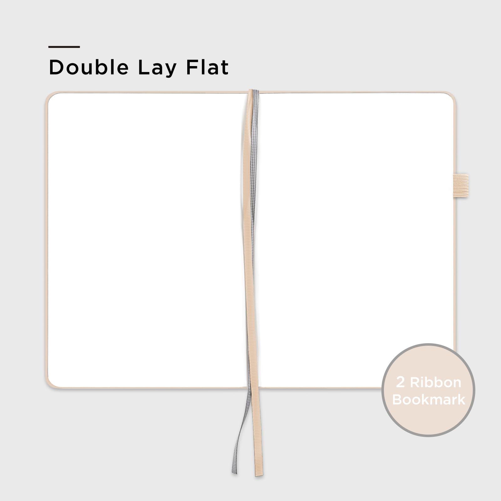&And Per Se Blank Sketch Notebook, A5 Hardcover, 160 Pages 100gsm Thick Paper, Unlined Journal for Drawing, Doodling, Hand Lettering – Creative Gift for Artists, Designers, Writers (Light Apricot)