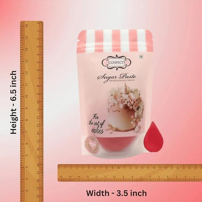 Confect Red Fondant | Vibrant Edible Cake Fondant for Christmas & Special Occasions | Easy to Roll, Smooth Texture | Ideal for Cake Decorating & Cupcakes | Vegan & Gluten-Free – 8.8 Oz