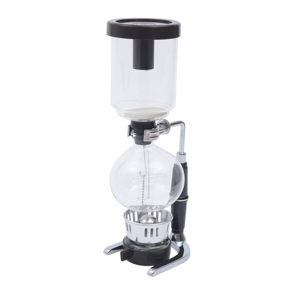 FLYHERO Vacuum Coffee Pot, 5 Cups(500ml), Siphon Syphon Coffee Maker, Borosilicate Glass, Stainless Steel, Black