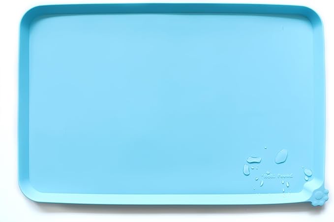 Hoki Found XX-Large Silicone Pet Feeding Mats - Non Slip Cat Dog Bowl Mats - Waterproof for Carpet - Dark Olive — 28" x 20"