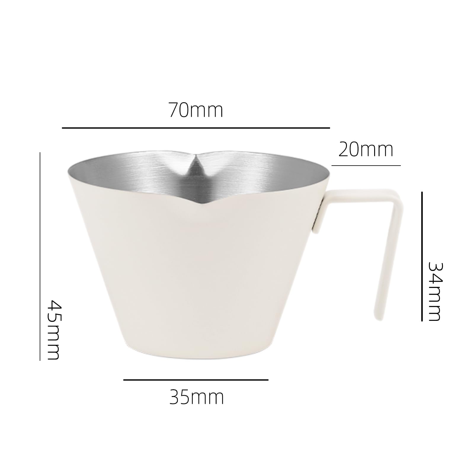 MHW-3BOMBER Espresso Measuring Cups, Double Spouts Stainless Steel Espresso Pour Cup, Espresso Shot Cups with Handle Scale, Metal Measuring Cups with V-Shaped Mouth, 3.4OZ/100ML Blue G5668-OS