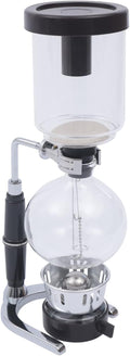 Vacuum Coffee Pot, 5 Cups(500ml), Siphon Syphon Coffee Maker, Borosilicate Glass, Stainless Steel, Black