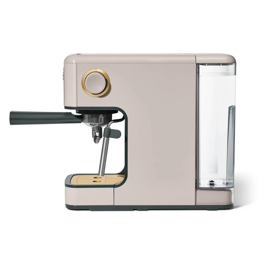 Slim Espresso Maker – 20‑Bar Pressure, Dual‑Spout 52 mm Portafilter, 50 oz Removable Tank, 2‑in‑1 Steam Wand & Touch Controls (Porcini Taupe)