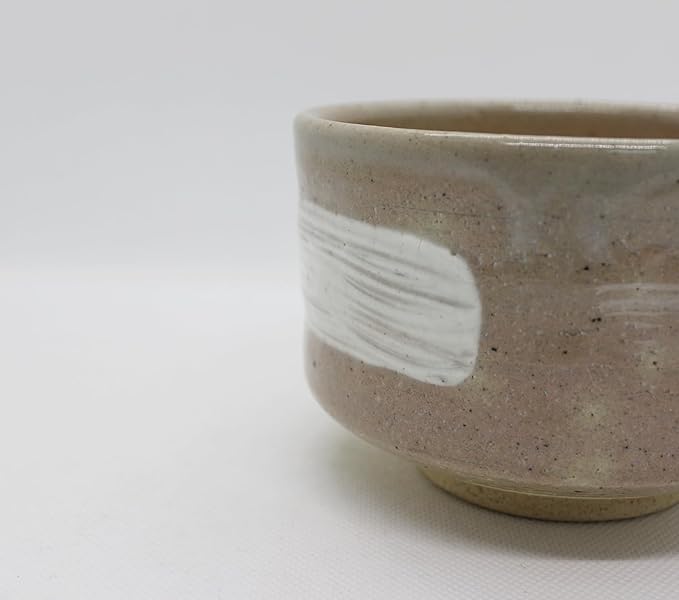 Japanese Traditional Handcrafted Mino Matcha Chawan Tea Bowl Cup Ceremony Tableware Pottery (Kohiki Ipponbiki)