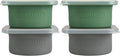 Stackable Silicone Artisan Pizza Dough Proofing Proving Containers with Air-tight Lids-4pack-500ml Volume for 250g Dough Ball (2green+2Space Grey)
