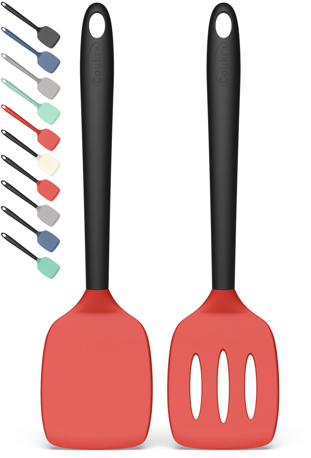 Coukre 2 Pack Silicone Spatula Set,High Heat Resistant, BPA-Free