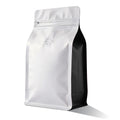 Coffee Bags with Valve(60pcs,16oz,1 lb) Vented Coffee Beans Packaging Bags High Barrier Aluminumed Foil Flat Bottom Heat Sealed Side Zipper Resealable Storage Bag for Home or Business（White+Black）