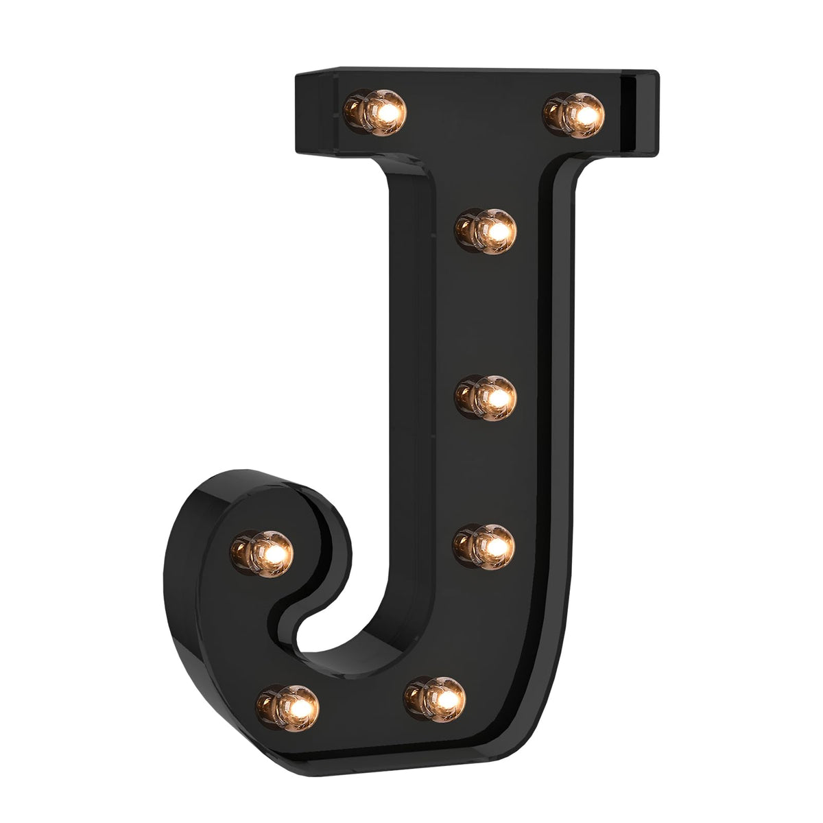 Foaky LED Letter Lights Sign Marquee Light Up Letters Sign for Night Light Wedding/Birthday Party Battery Powered Christmas Lamp Home Bar Decoration(J)