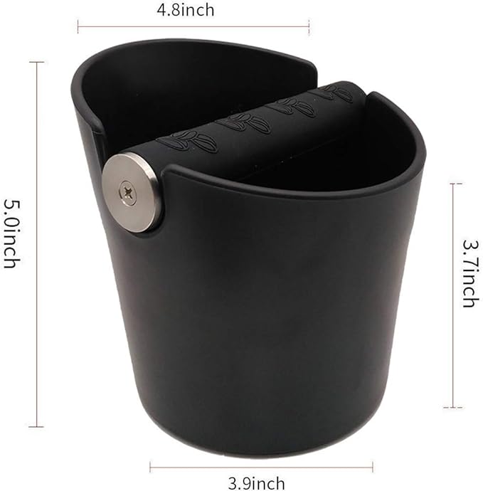 Coffee Knock Box, 4.8in Barista Style Espresso Grounds Knock Box with Removable Heavy-Duty Metal Knock Bar and Shock- Absorbent Durable and Non-Slip Base for Espresso Maker Accessories, Easy to Clean