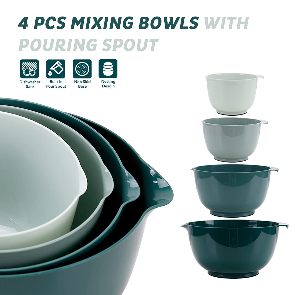 BoxedHome Plastic Mixing Bowl Set of 4, BPA free