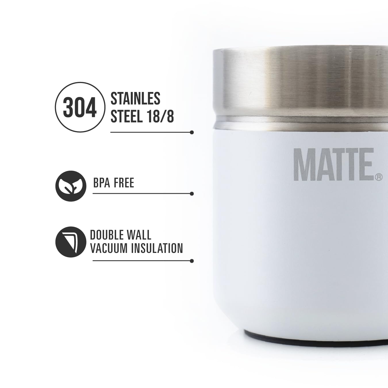 Matte 6.5 oz Yerba Mate Gourd and Bombilla Set - Includes DS Pro Box - BPA Free Yerba Mate Set Kit with Mate Straw, Elegant Design, Non-Slip Base (White)