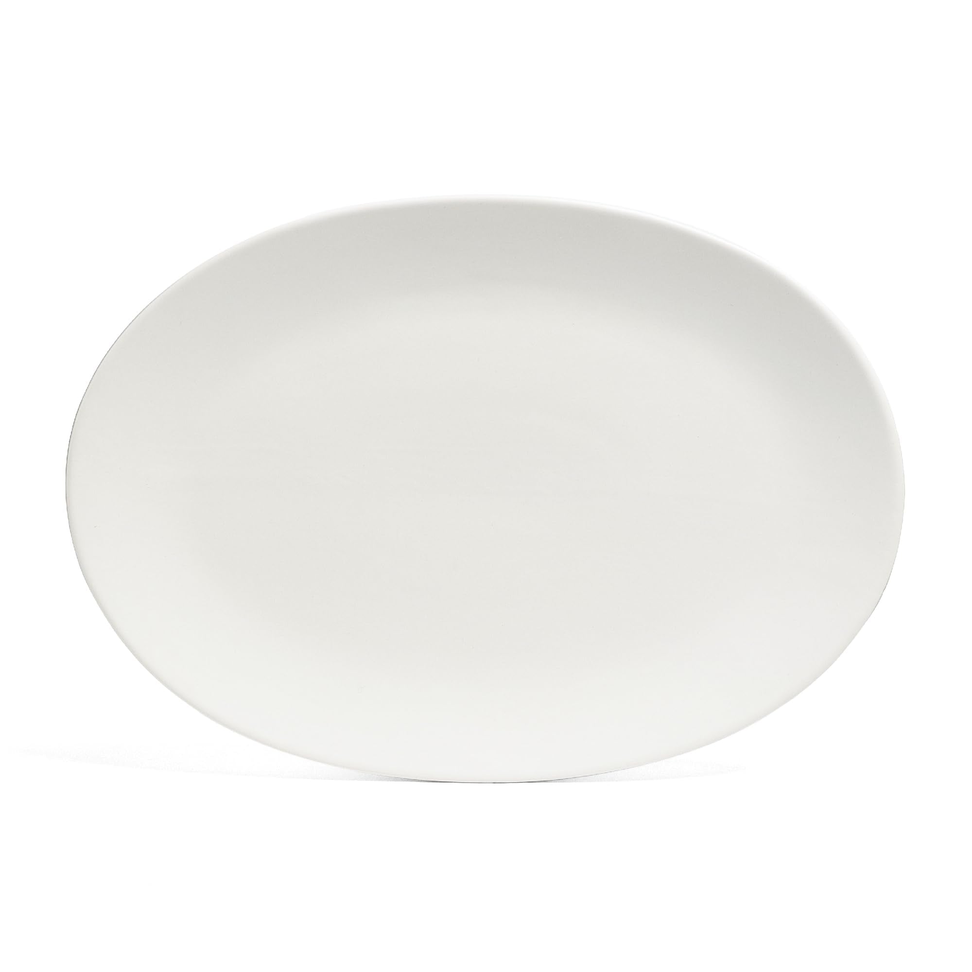 over&back Coupe Stoneware Serving Platter - Elegant 1-Piece Oval Serving Platter to Complete Your Kitchen Set - 16.4" x 11.5" - Semi-Matte White