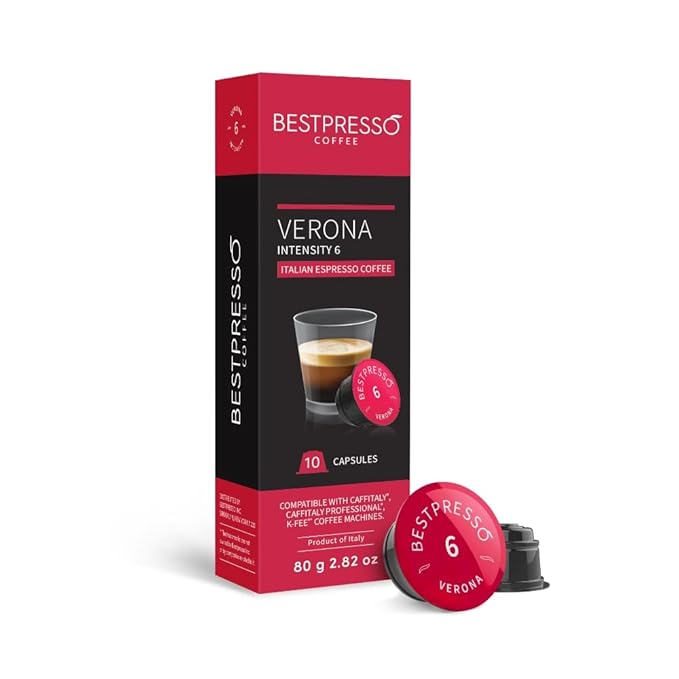 Bestpresso Coffee capsules compatible with Starbucks Verismo, Caffitaly, CBTL, K-fee systems 80 Pods (Verona)