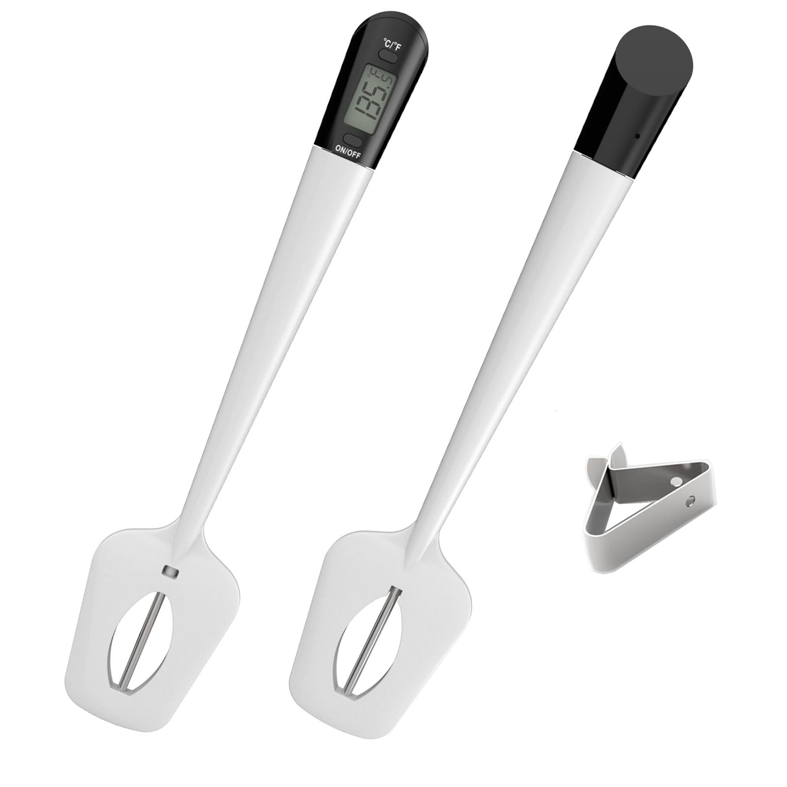 Efeng Digital Candy Thermometer Spatula Thermometer Meat Thermometer with Pot Clip & 9" Probe – Fast Instant Read Digital Food Thermometer for Candy Chocolate Jam Meat, BPA Free Silicon Frying